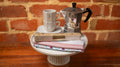 Brunetti & Bialetti Italian Coffee Gift Set | Moka 3-Cup Espresso Maker, 2 Coffee Cups, Tea Towel & Torrone Rare and Ready Gifts