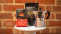 Bialetti Moka Express 3‑Cup, Classico ground coffee, & Bendigo Brittle Cashews | Gift Set Rare and Ready Gifts