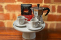 Bialetti Moka Express 3-Cup Espresso Maker + 2 Bialetti Coffee Cups | Premium Gift Set Rare and Ready Gifts